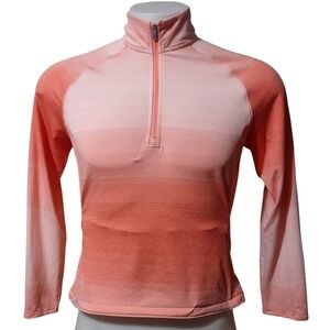 Adidas Golf Pullover Womens Size Medium 1/4 Zip Collar 2 Zip Pockets Logo Orange